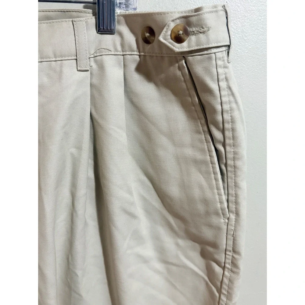 Savane Pleated Chino Shorts Mens 42 Khaki NWT Wrinkle Free Cotton Traditions